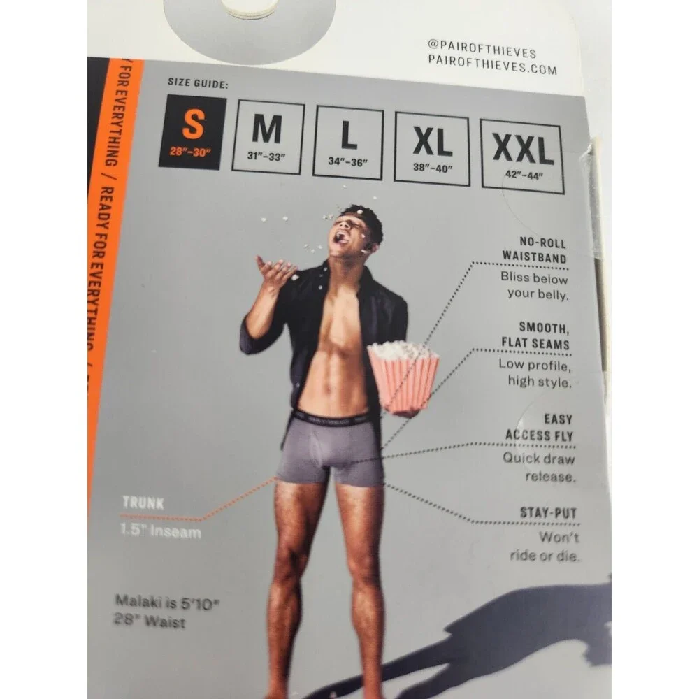 Pair of Thieves Men's Super Fit Mesh Magic Boxer‎ Briefs 2pk Blk print Sz  Small